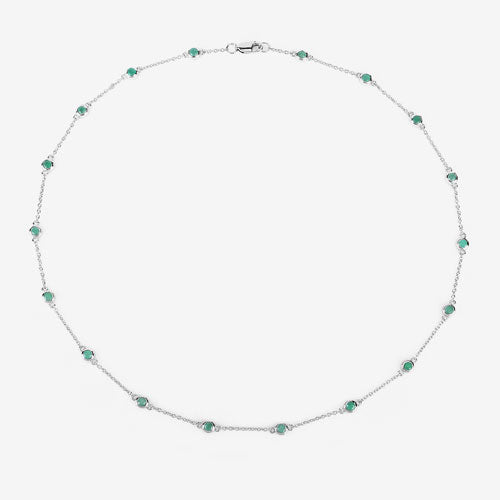 1.80 Carat Genuine Emerald .925 Sterling Silver Necklace on sale at MyriadMart