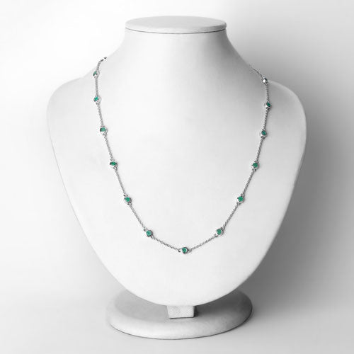 1.80 Carat Genuine Emerald .925 Sterling Silver Necklace on sale at MyriadMart