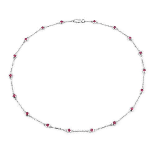 2.34 Carat Genuine Ruby .925 Sterling Silver Necklace on sale at MyriadMart