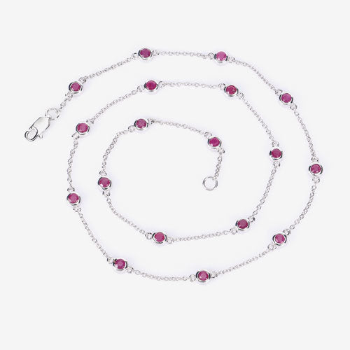 2.34 Carat Genuine Ruby .925 Sterling Silver Necklace on sale at MyriadMart
