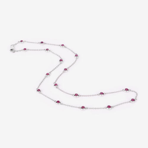 2.34 Carat Genuine Ruby .925 Sterling Silver Necklace on sale at MyriadMart