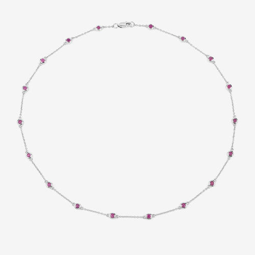 2.34 Carat Genuine Ruby .925 Sterling Silver Necklace on sale at MyriadMart