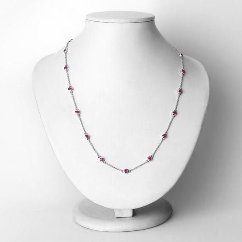 2.34 Carat Genuine Ruby .925 Sterling Silver Necklace on sale at MyriadMart