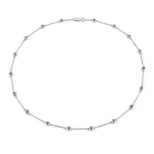 1.80 Carat Genuine Tanzanite .925 Sterling Silver Necklace on sale at MyriadMart