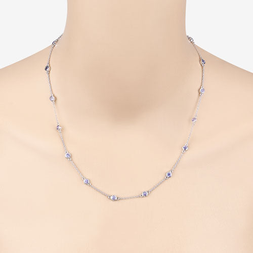 1.80 Carat Genuine Tanzanite .925 Sterling Silver Necklace on sale at MyriadMart
