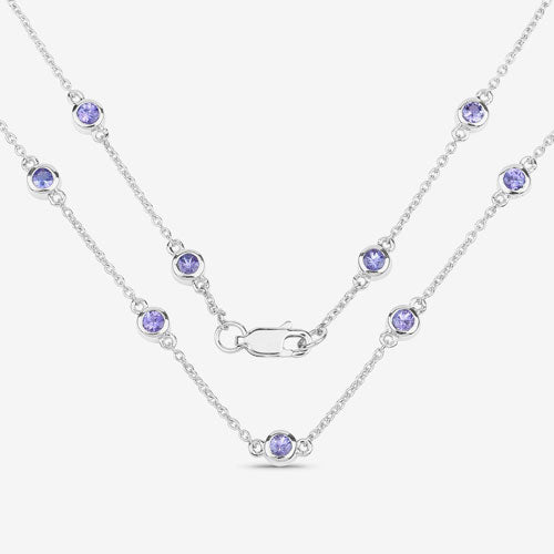 1.80 Carat Genuine Tanzanite .925 Sterling Silver Necklace on sale at MyriadMart