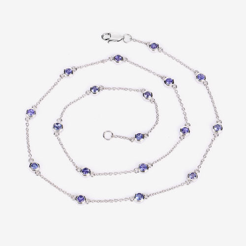 1.80 Carat Genuine Tanzanite .925 Sterling Silver Necklace on sale at MyriadMart
