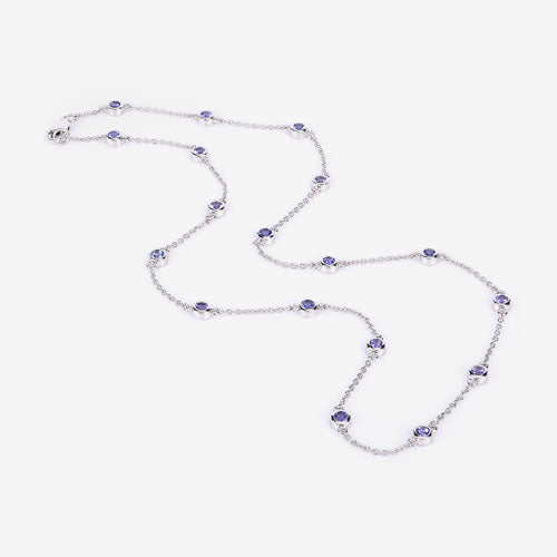 1.80 Carat Genuine Tanzanite .925 Sterling Silver Necklace on sale at MyriadMart
