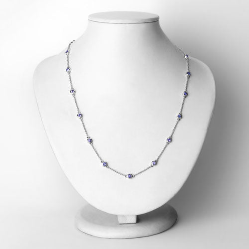 1.80 Carat Genuine Tanzanite .925 Sterling Silver Necklace on sale at MyriadMart
