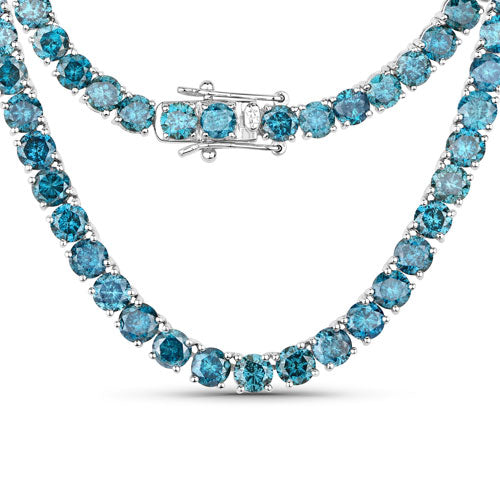 33.24 Carat Genuine Blue Diamond 14K White Gold Necklace on sale at MyriadMart