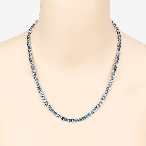 33.24 Carat Genuine Blue Diamond 14K White Gold Necklace on sale at MyriadMart