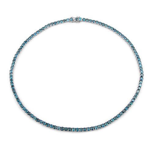 33.24 Carat Genuine Blue Diamond 14K White Gold Necklace on sale at MyriadMart