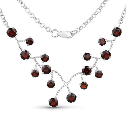7.20 Carat Genuine Garnet .925 Sterling Silver Necklace on sale at MyriadMart