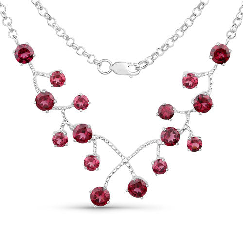 6.00 Carat Genuine Rhodolite Garnet .925 Sterling Silver Necklace on sale at MyriadMart