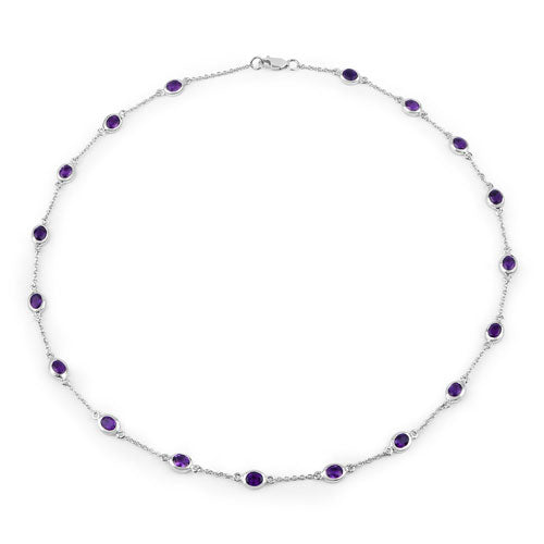 6.12 Carat Genuine Amethyst .925 Sterling Silver Necklace on sale at MyriadMart