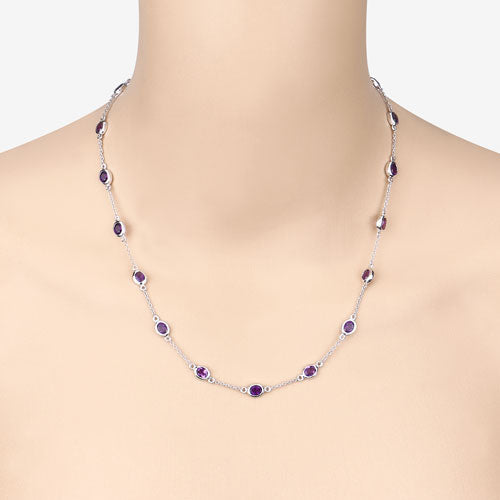 6.12 Carat Genuine Amethyst .925 Sterling Silver Necklace on sale at MyriadMart