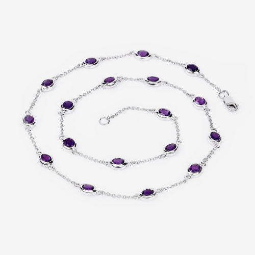 6.12 Carat Genuine Amethyst .925 Sterling Silver Necklace on sale at MyriadMart