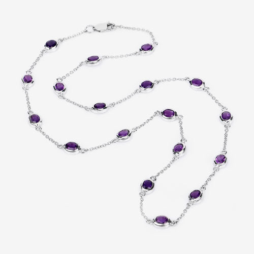 6.12 Carat Genuine Amethyst .925 Sterling Silver Necklace on sale at MyriadMart