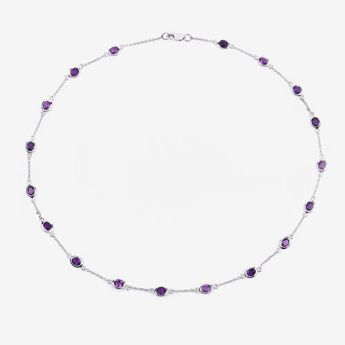 6.12 Carat Genuine Amethyst .925 Sterling Silver Necklace on sale at MyriadMart