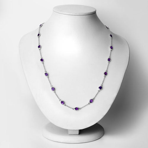 6.12 Carat Genuine Amethyst .925 Sterling Silver Necklace on sale at MyriadMart