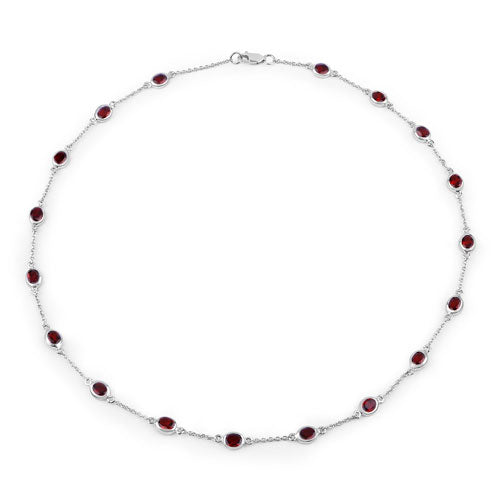 8.10 Carat Genuine Garnet .925 Sterling Silver Necklace on sale at MyriadMart