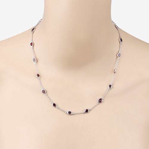 8.10 Carat Genuine Garnet .925 Sterling Silver Necklace on sale at MyriadMart