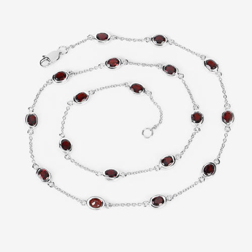 8.10 Carat Genuine Garnet .925 Sterling Silver Necklace on sale at MyriadMart