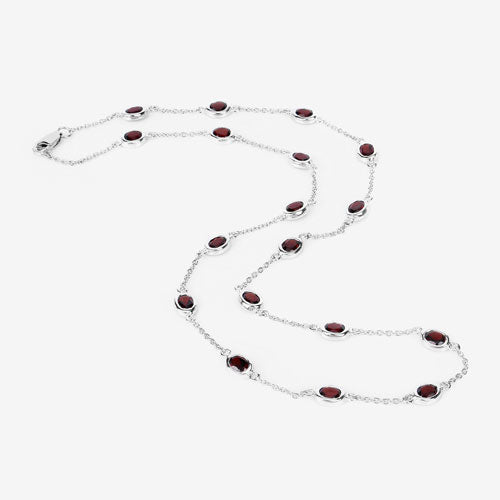 8.10 Carat Genuine Garnet .925 Sterling Silver Necklace on sale at MyriadMart