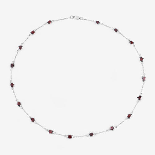 8.10 Carat Genuine Garnet .925 Sterling Silver Necklace on sale at MyriadMart
