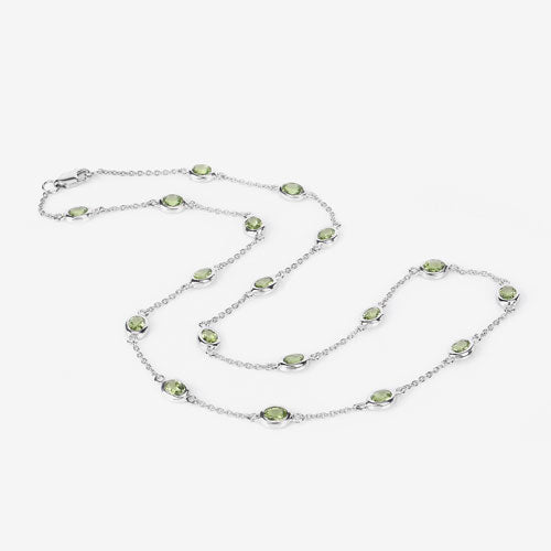 6.30 Carat Genuine Peridot .925 Sterling Silver Necklace on sale at MyriadMart