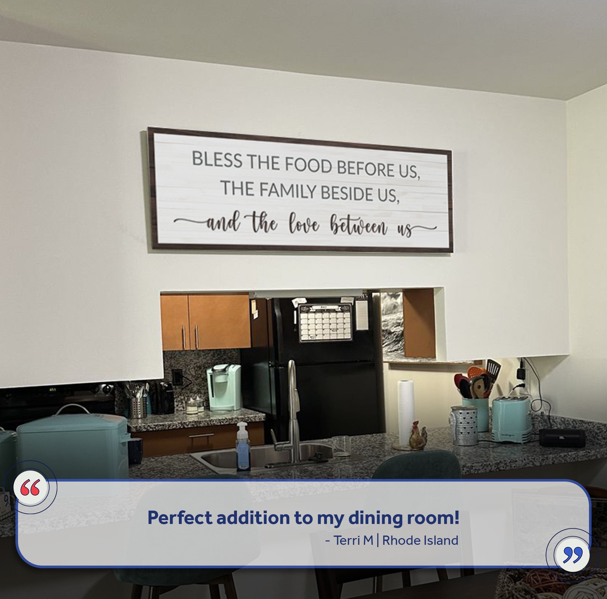 Bless The Food Before Us And The Love Between Us Sign II on sale at MyriadMart
