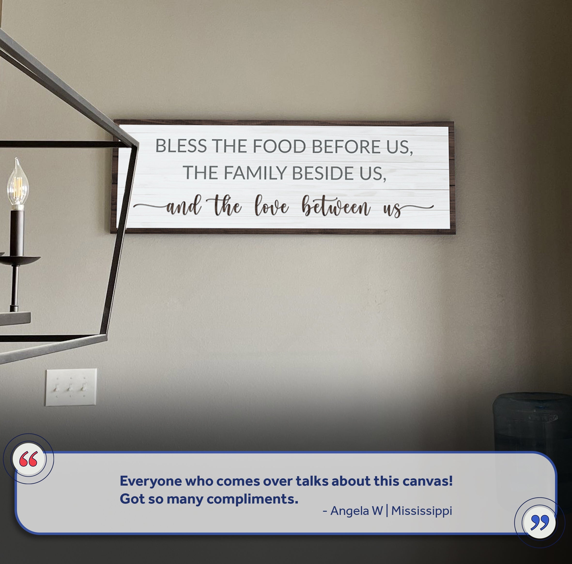 Bless The Food Before Us And The Love Between Us Sign II on sale at MyriadMart