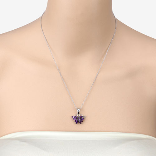 1.65 Carat Genuine Amethyst .925 Sterling Silver Pendant on sale at MyriadMart