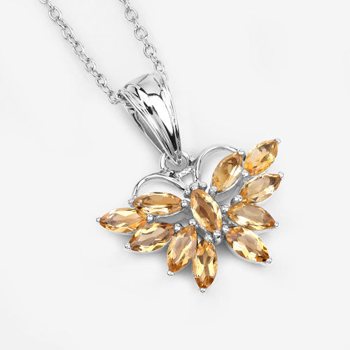 1.32 Carat Genuine Citrine .925 Sterling Silver Pendant on sale at MyriadMart
