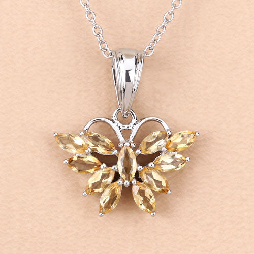 1.32 Carat Genuine Citrine .925 Sterling Silver Pendant on sale at MyriadMart