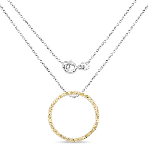 0.30 Carat Genuine Diamond Yellow .925 Sterling Silver Pendant on sale at MyriadMart