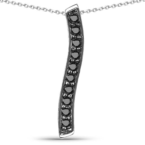 0.30 Carat Genuine Black Diamond .925 Sterling Silver Pendant on sale at MyriadMart