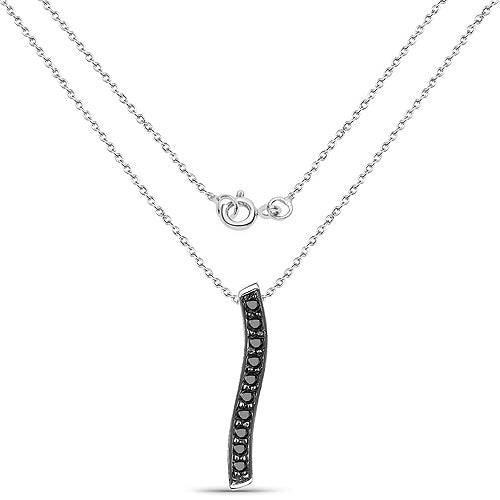 0.30 Carat Genuine Black Diamond .925 Sterling Silver Pendant on sale at MyriadMart
