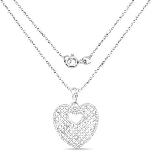 0.52 Carat Genuine White Diamond .925 Sterling Silver Pendant on sale at MyriadMart
