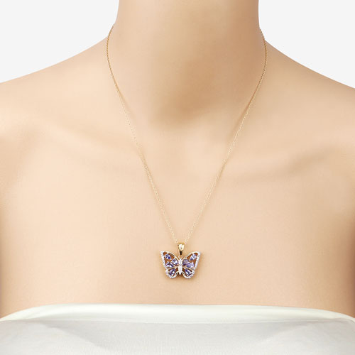 1.75 Carat Genuine Tanzanite and White Zircon .925 Sterling Silver Pendant on sale at MyriadMart