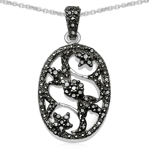 0.28 Carat Genuine Black Diamond .925 Sterling Silver Pandent on sale at MyriadMart