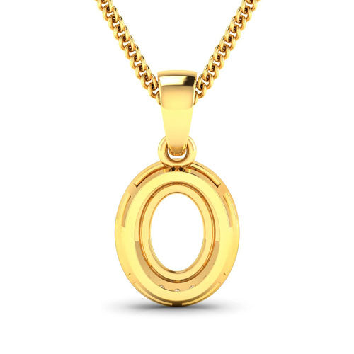 0.18 Carat Genuine White Diamond 14K Yellow Gold Semi Mount Pendant - holds 8x6mm Oval Gemstone on sale at MyriadMart