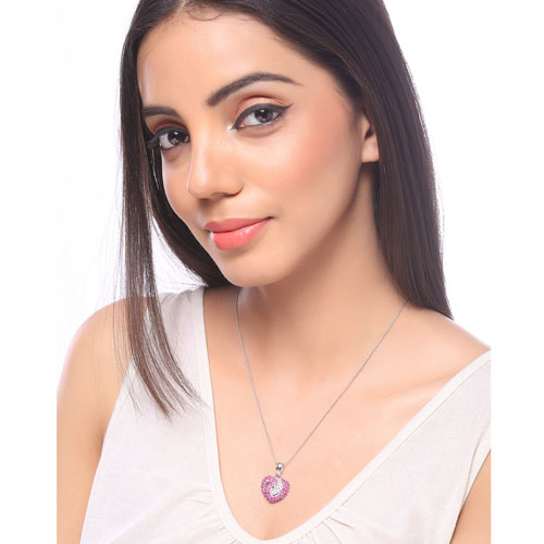 2.65 Carat Genuine Ruby and White Sapphire .925 Sterling Silver Pendant on sale at MyriadMart