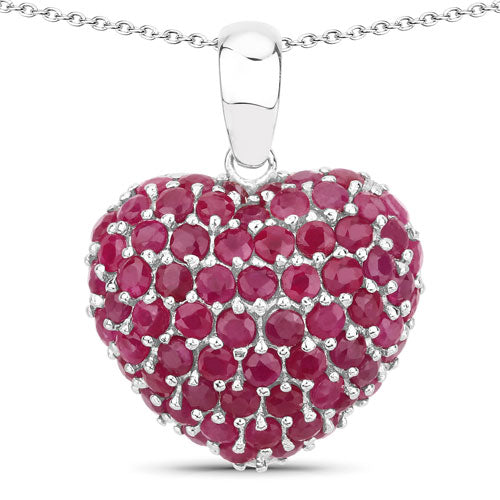 8.58 Carat Genuine Ruby .925 Sterling Silver Pendant on sale at MyriadMart