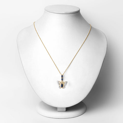 0.92 Carat Genuine Blue Sapphire and White Zircon .925 Sterling Silver Pendant on sale at MyriadMart