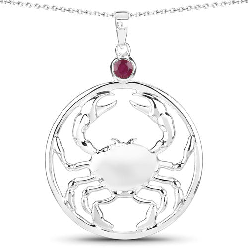 0.33 Carat Genuine Ruby .925 Sterling Silver Pendant on sale at MyriadMart