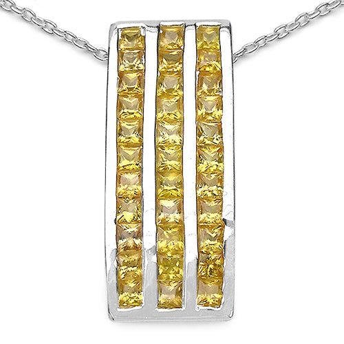 2.16 Carat Genuine Yellow Sapphire .925 Sterling Silver Pendant on sale at MyriadMart