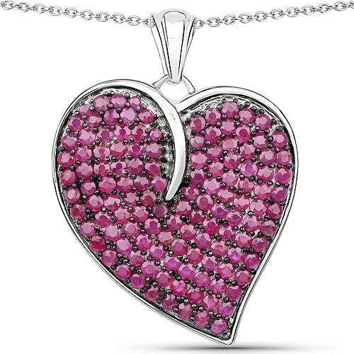 4.98 Carat Genuine Ruby .925 Sterling Silver Pendant on sale at MyriadMart