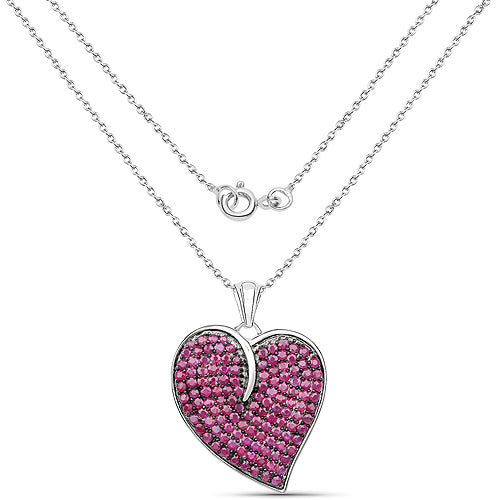 4.98 Carat Genuine Ruby .925 Sterling Silver Pendant on sale at MyriadMart