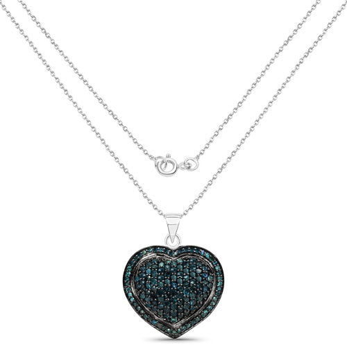 1.25 Carat Genuine Blue Diamond .925 Sterling Silver Pendant on sale at MyriadMart